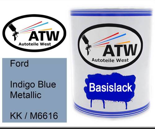 Ford, Indigo Blue Metallic, KK / M6616: 1L Lackdose, von ATW Autoteile West.